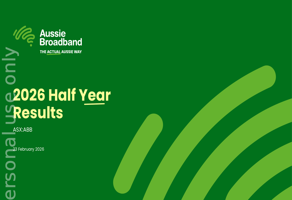 Aussie Broadband H1 FY26 slides