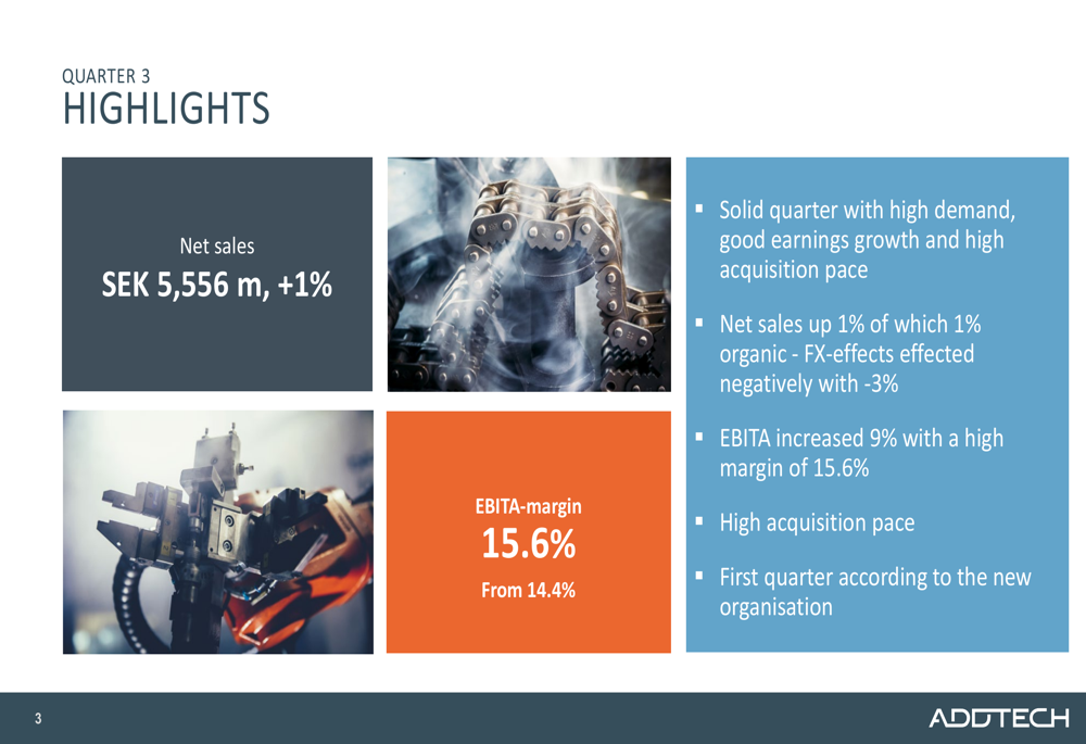 Addtech Q3 2025/26: Margenausweitung treibt EBITA-Wachstum um 9 % trotz ...