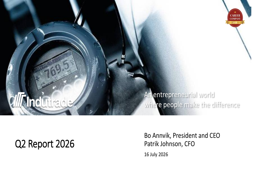 Indutrade Q2 2026 slides