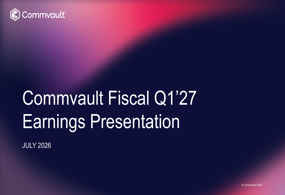 Commvault Q1 FY'27 slides