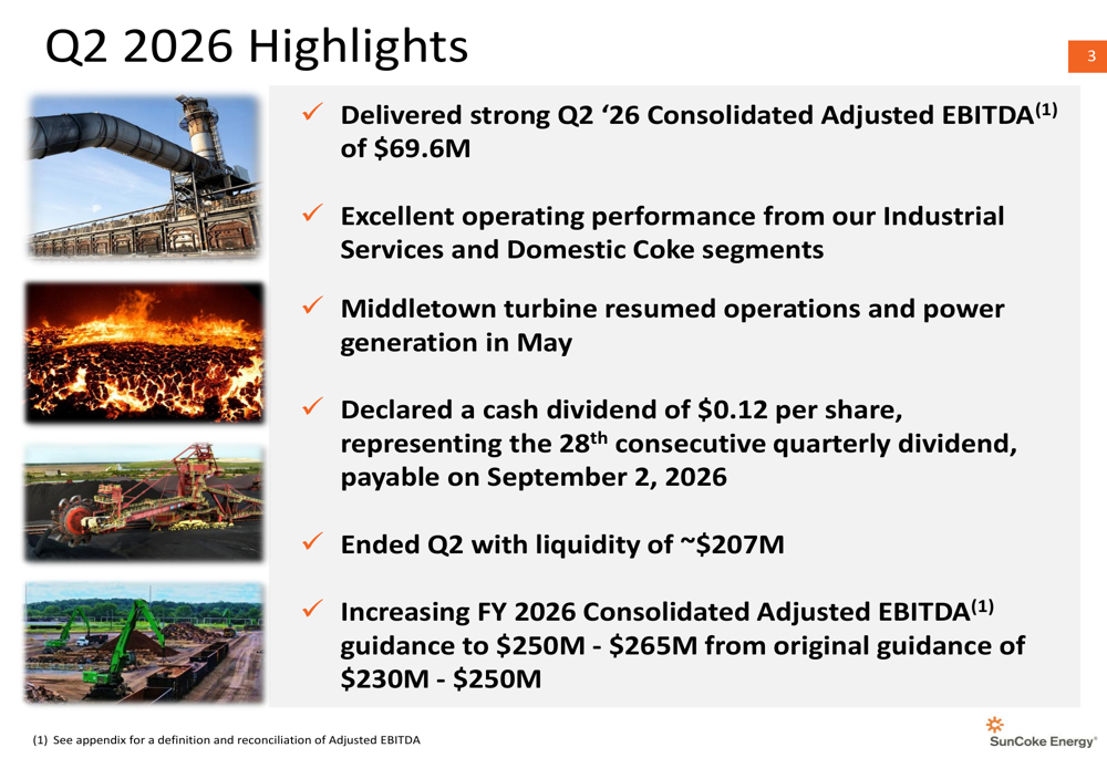 SunCoke, 2분기 EBITDA 60% 급증에도 주가 13% 하락