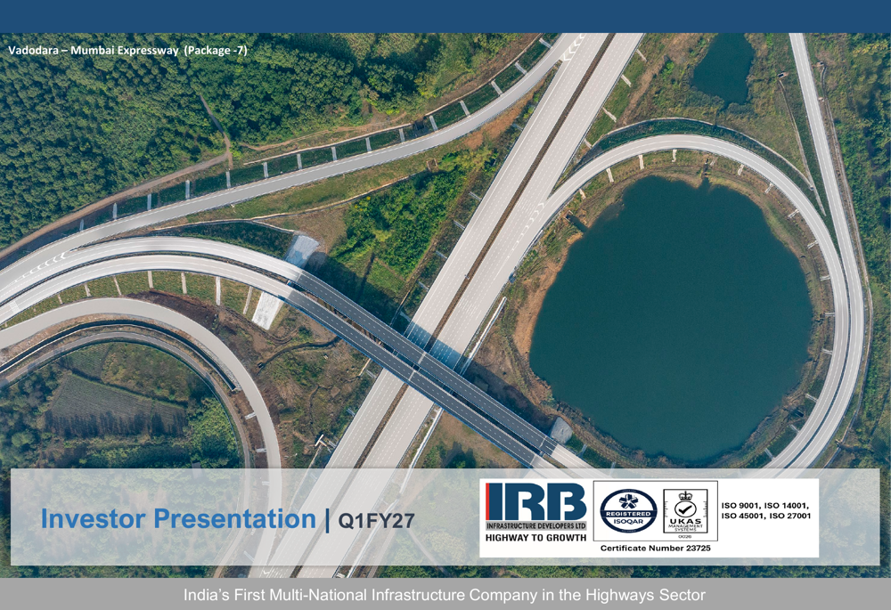 IRB Infrastructure Q1 FY27 slides