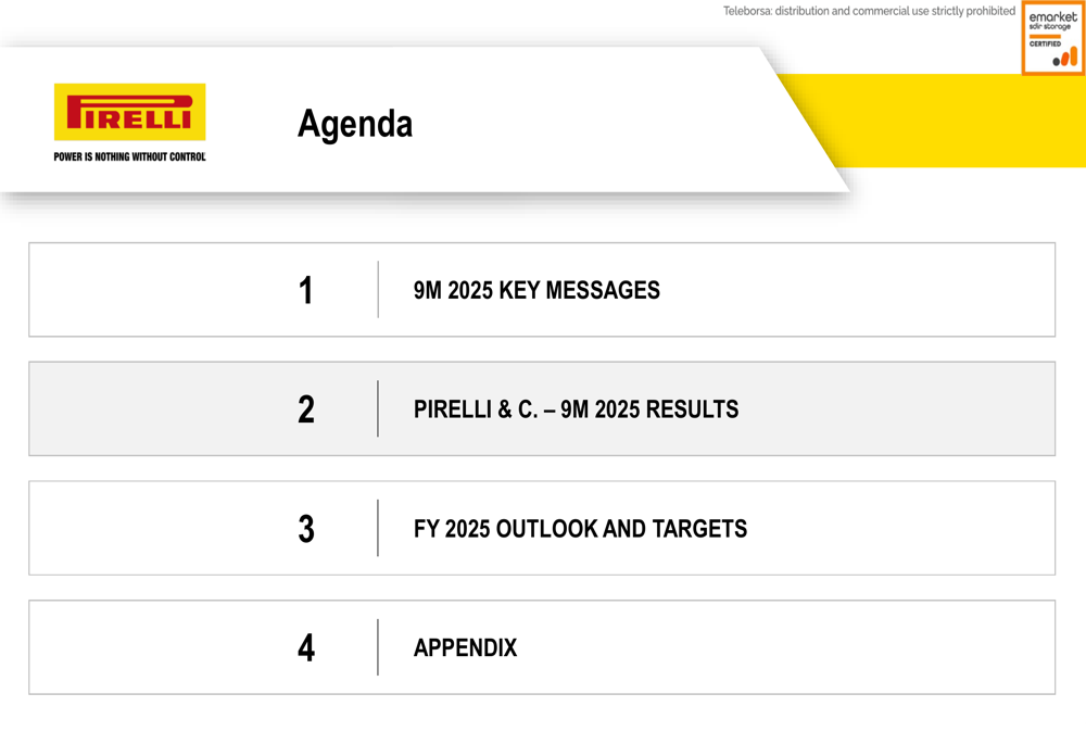 Pirelli 9M 2025 slides: High-value focus yields 16.1% EBIT margin amid challenges