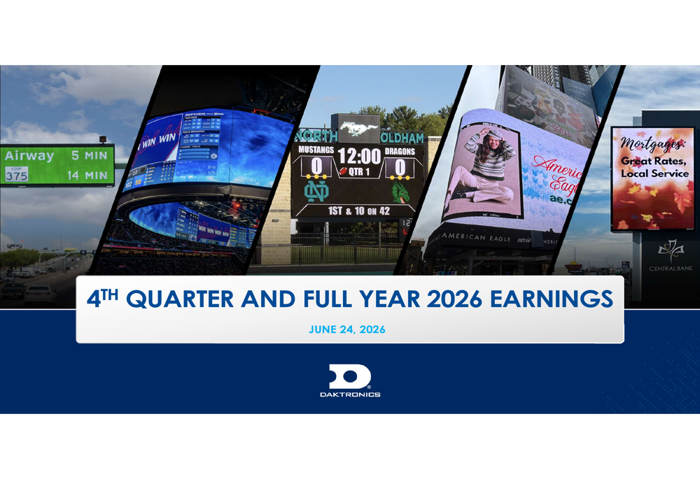 Daktronics FY2026 slides
