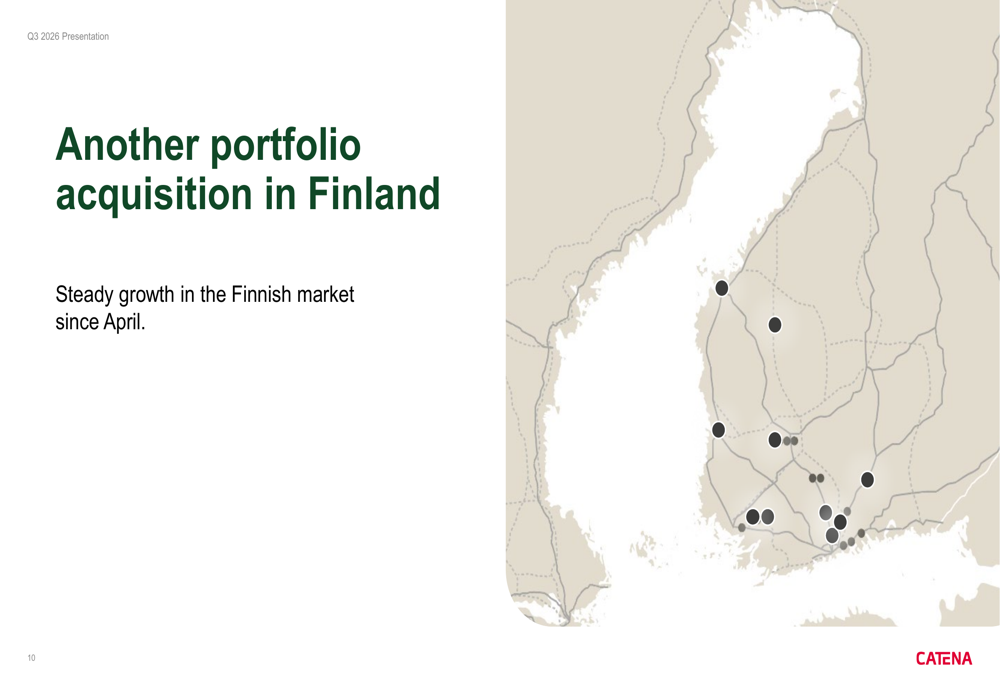 Indication Expansion Catena Q3 2026 slides: 20% rental growth, Finnish expansion accelerates ...