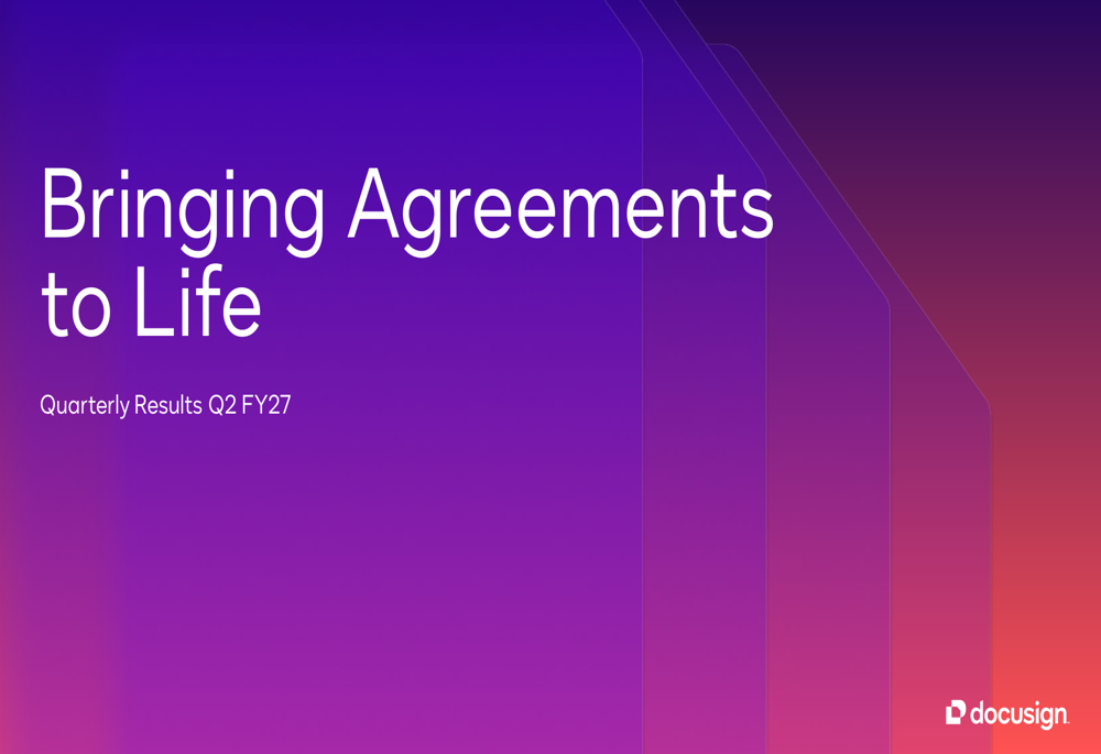 DocuSign Q2 FY27 slides