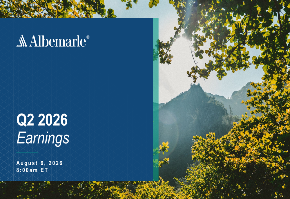 Albemarle Q2 2026 slides