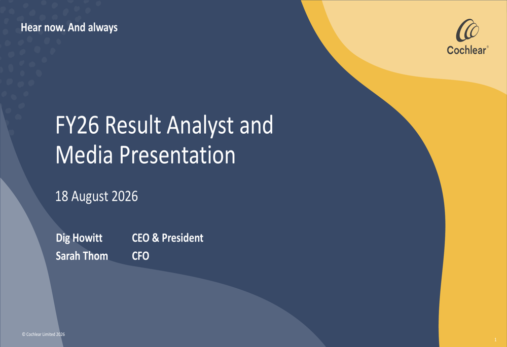 Cochlear FY26 slides