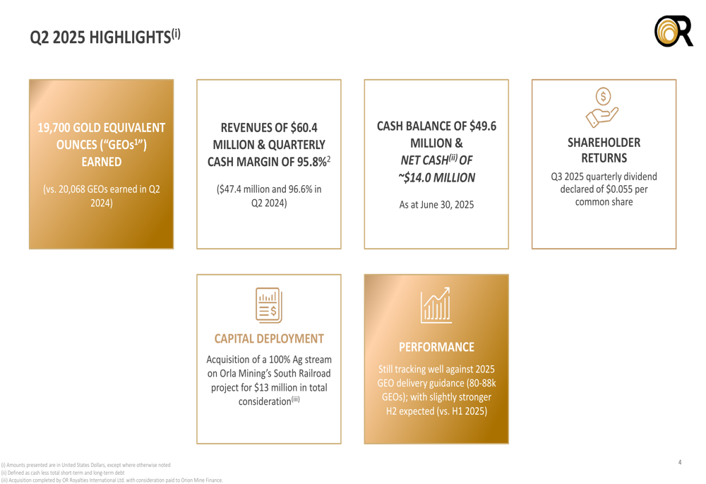 OR Royalties Q2 2025 presentation: Revenue surges 27% despite flat production
