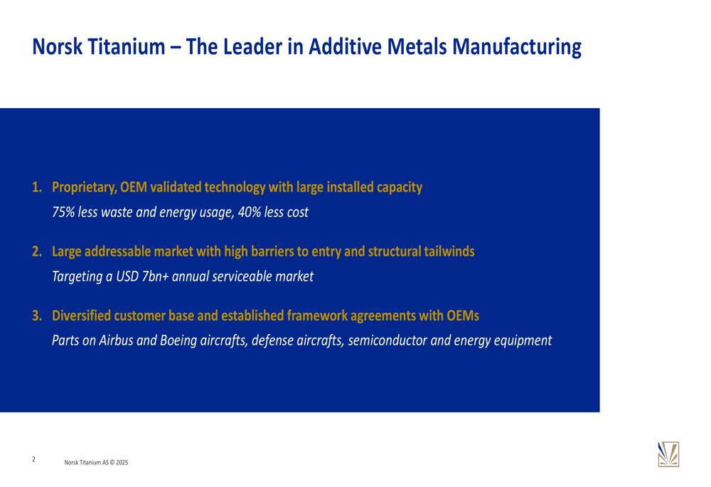 Norsk Titanium Q3 2025 slides: New CEO outlines path to profitability amid aerospace growth