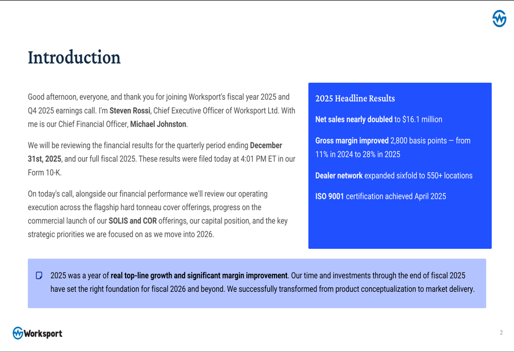 웍스포트, 2025 회계연도 발표 자료: 매출 두 배 증가, 마진율 28% 급증 예상