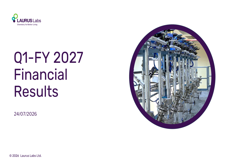 Laurus Labs Q1 FY27 slides