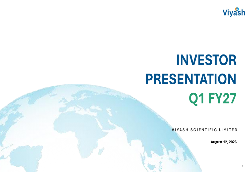 Viyash Scientific Q1 FY27 slides