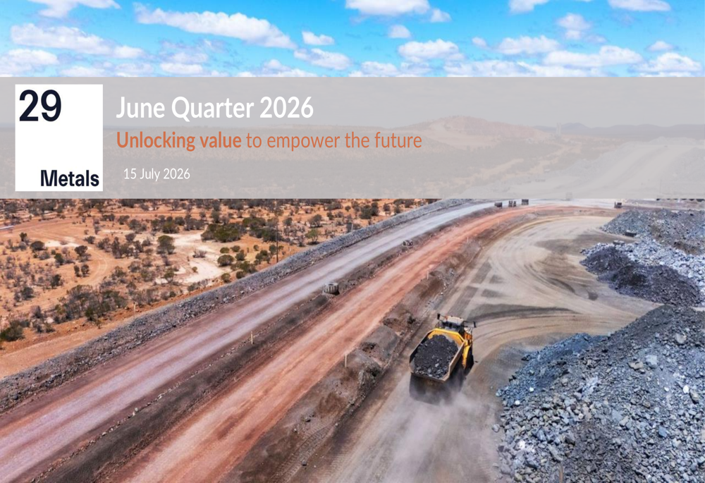 29Metals Q2 2026 slides