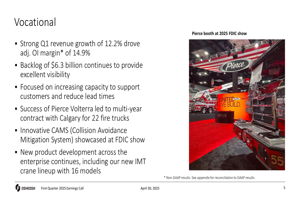 Oshkosh Q1 2025 slides: Vocational strength offset by Access decline ...