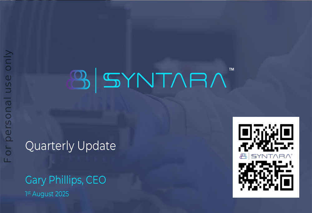 Syntara Q2 2025 presentation slides