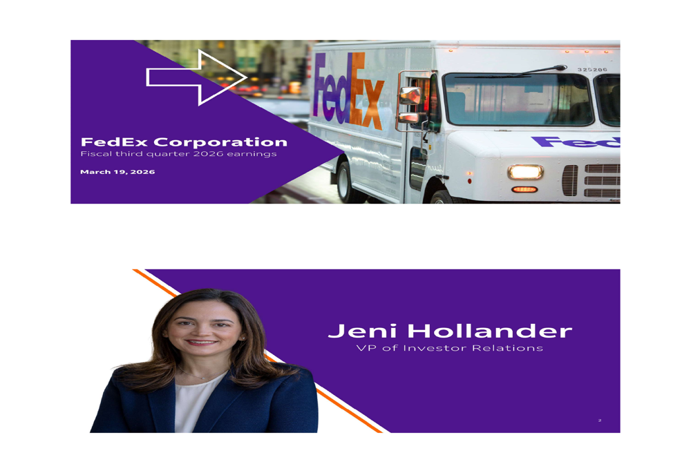 FedEx Q3 FY26 slides