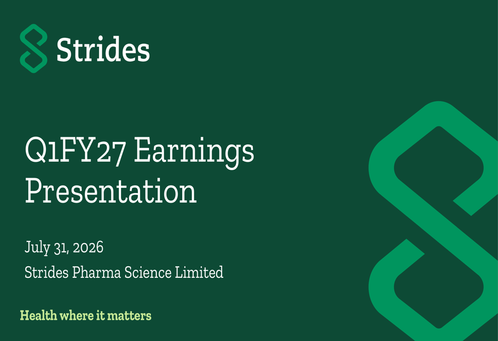 Strides Q1 FY27 slides