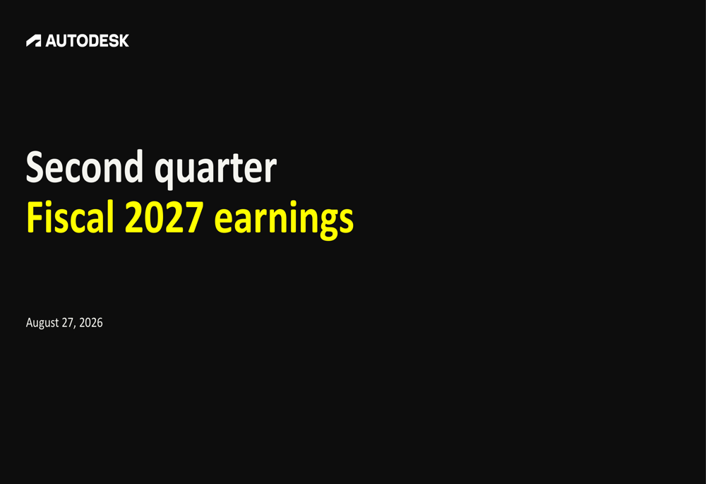 Autodesk Q2 FY27 slides